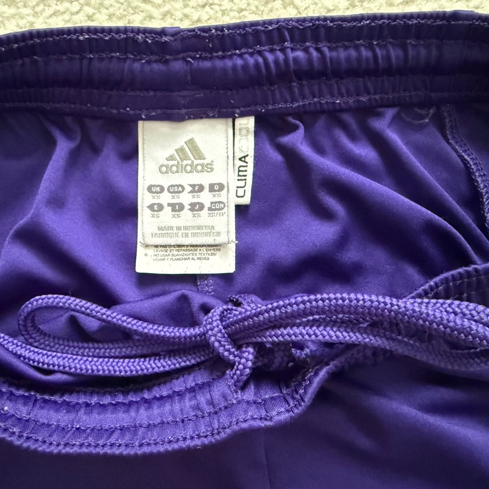 Adidas Climacool Purple, grey, and Black Shorts athletic 3 pairs XS drawstring - Picture 3 of 9